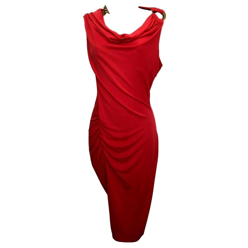 Halston Heritage One Shoulder Red Dress